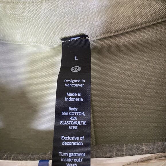 Lululemon Men's Large Commission Long-Sleeve Shirt Enzyme Dye Green  LM3DJOS - Picture 5 of 14